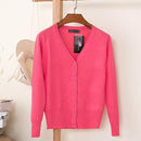 Solid Color Women Knitted Cardigan-watermelon red-XXL-JadeMoghul Inc.