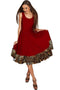 Solid Red Leopard Vizcaya Fit & Flare Dress - Women Vizcaya Fit & Flare Dress