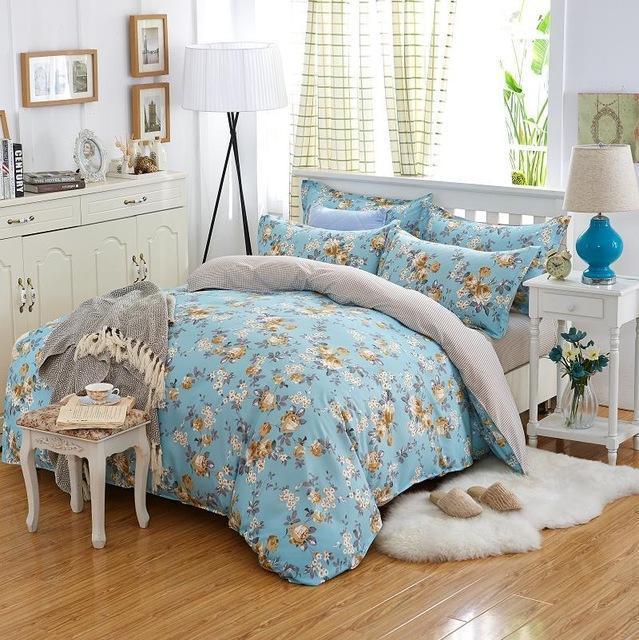 Solstice Cotton Pastoral Flower Cartoon Style Fashion Bedding Bed Linen Bed Sheet Duvet Cover Pillowcase 4pcs Bedding Sets/Queen-13-Full-JadeMoghul Inc.
