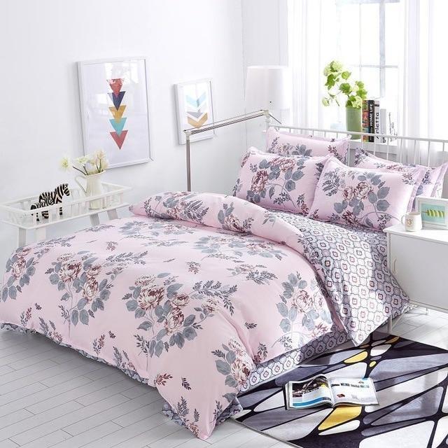 Solstice Purple Pastoral Flowers Style 4pcs Bedding Set Cotton Bed Cover Bed Sheet Duvet Cover Pillowcase Bed Linen Bedclothes-1-Twin2-JadeMoghul Inc.