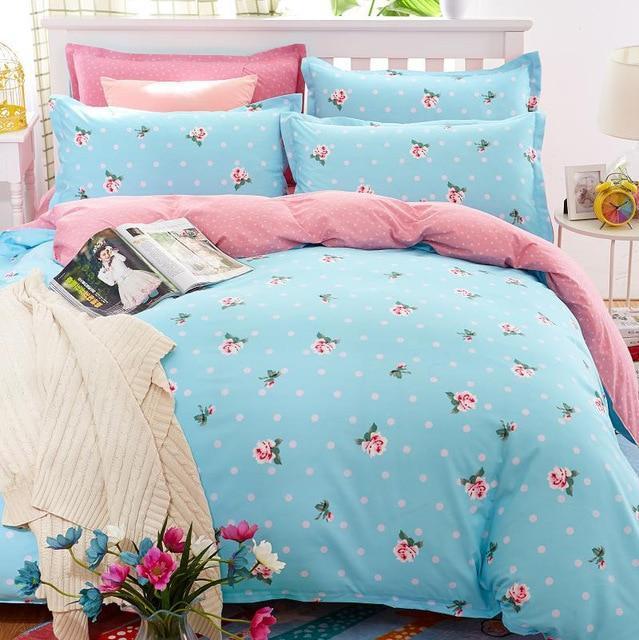 Solstice Purple Pastoral Flowers Style 4pcs Bedding Set Cotton Bed Cover Bed Sheet Duvet Cover Pillowcase Bed Linen Bedclothes-6-Twin2-JadeMoghul Inc.