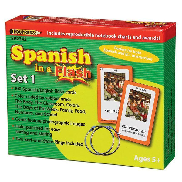 SPANISH IN A FLASH SET 1-Learning Materials-JadeMoghul Inc.