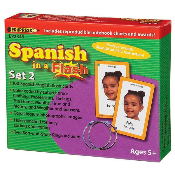SPANISH IN A FLASH SET 2-Learning Materials-JadeMoghul Inc.