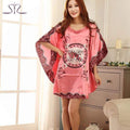 SpaRogerss Nightgowns Sleepshirts 2017 Plus Size Silk Lady Sleepwear Dressing Gown Female Home Brand Bathrobe Intimissimi YT7348 AExp