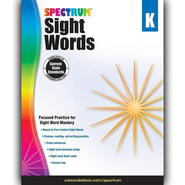SPECTRUM SIGHT WORDS GR K-Learning Materials-JadeMoghul Inc.