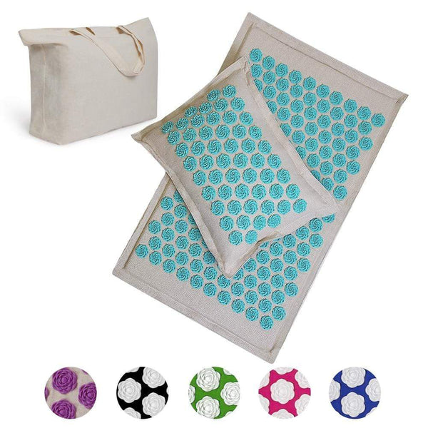 Spike Mat Acupressure Mat, Massage Mat Acupuncture Pillow Set Yoga Mat Needle Relieve Back, Neck and Sciatic Pain, Relax Muscles JadeMoghul Inc. 