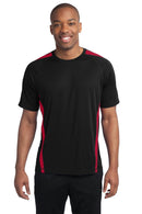 Sport-Tek Colorblock PosiCharge Competitor Tee. ST351-Activewear-Black/ True Red-4XL-JadeMoghul Inc.