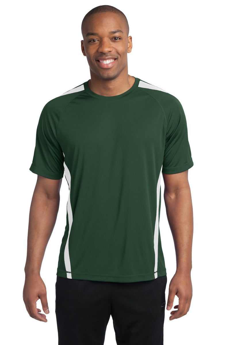Sport-Tek Colorblock PosiCharge Competitor Tee. ST351-Activewear-Forest Green/ White-4XL-JadeMoghul Inc.