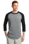 Sport-Tek Colorblock Raglan Jersey. T200-T-shirts-Heather Grey/Black-6XL-JadeMoghul Inc.