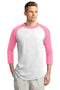 Sport-Tek Colorblock Raglan Jersey. T200-T-shirts-White/ Bright Pink-6XL-JadeMoghul Inc.