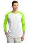 Sport-Tek Colorblock Raglan Jersey. T200-T-shirts-White/ Lime Shock-6XL-JadeMoghul Inc.