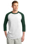 Sport-Tek Colorblock Raglan Jersey. T200-T-shirts-White/Forest-6XL-JadeMoghul Inc.