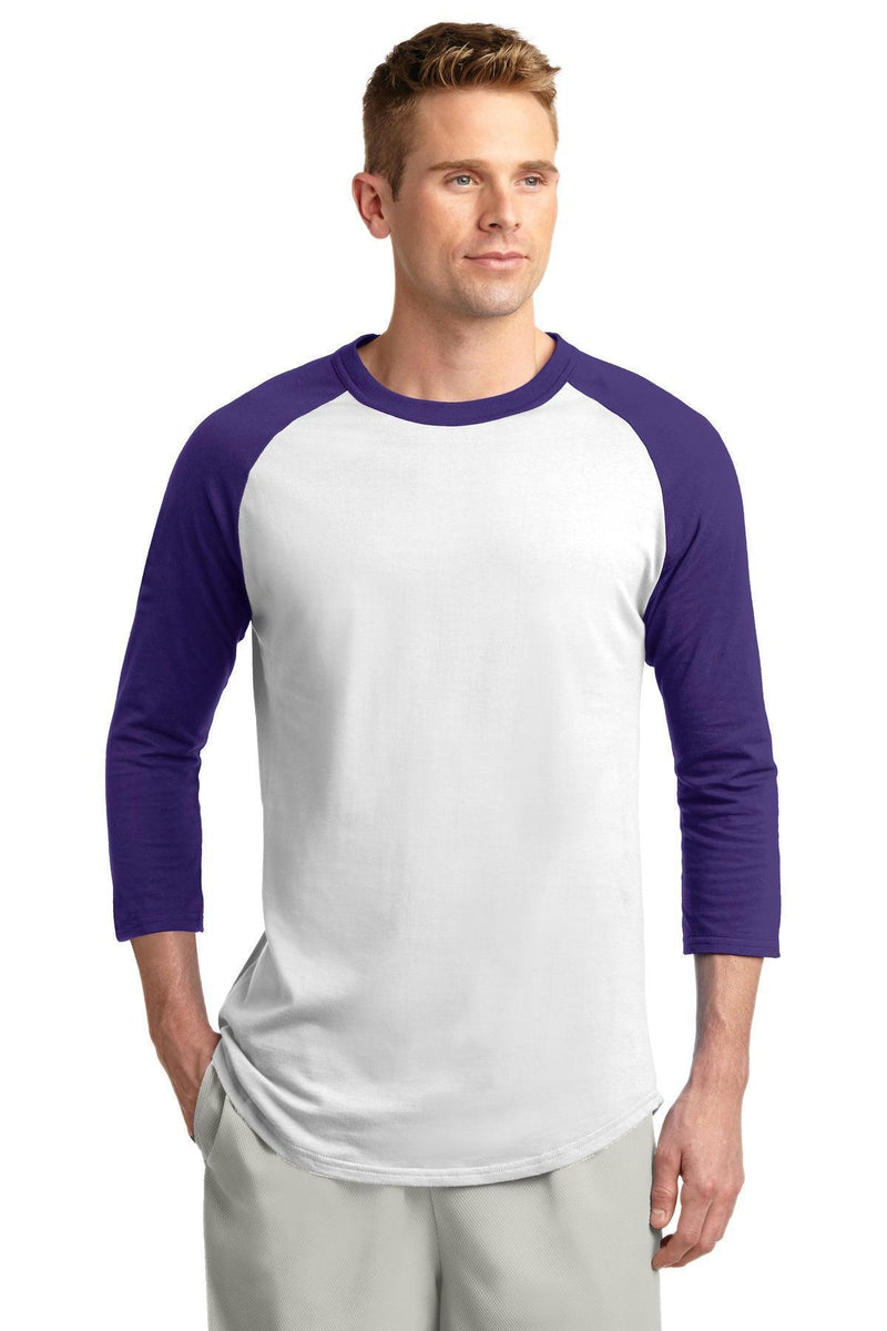 Sport-Tek Colorblock Raglan Jersey. T200-T-shirts-White/Purple-6XL-JadeMoghul Inc.