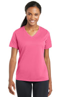 Sport-Tek Ladies PosiCharge RacerMesh V-Neck Tee. LST340-T-shirts-Bright Pink-4XL-JadeMoghul Inc.