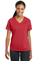 Sport-Tek Ladies PosiCharge RacerMesh V-Neck Tee. LST340-T-shirts-True Red-XL-JadeMoghul Inc.