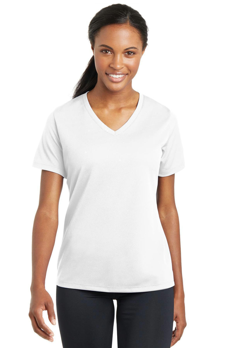 Sport-Tek Ladies PosiCharge RacerMesh V-Neck Tee. LST340-T-shirts-White-4XL-JadeMoghul Inc.