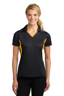 Sport-Tek Ladies Side Blocked Micropique Sport-Wick Polo. LST655-Polos/knits-Black/ Gold-3XL-JadeMoghul Inc.