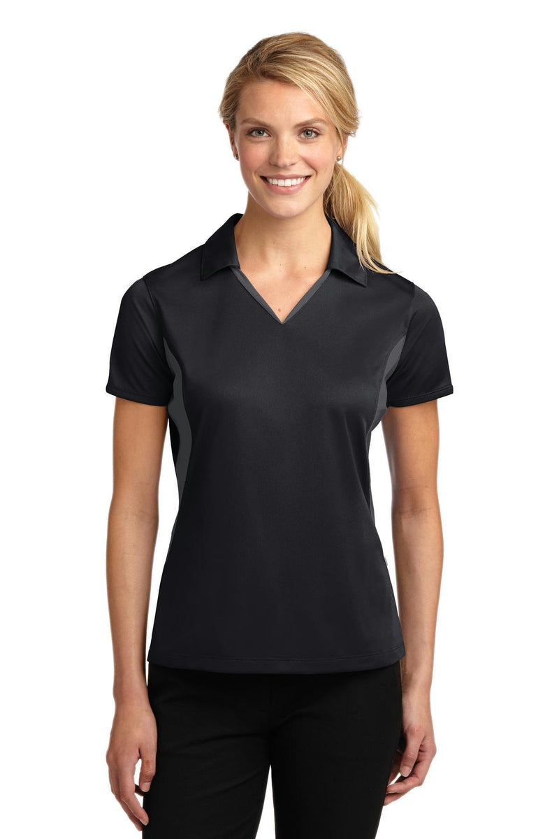 Sport-Tek Ladies Side Blocked Micropique Sport-Wick Polo. LST655-Polos/knits-Black/ Iron Grey-4XL-JadeMoghul Inc.