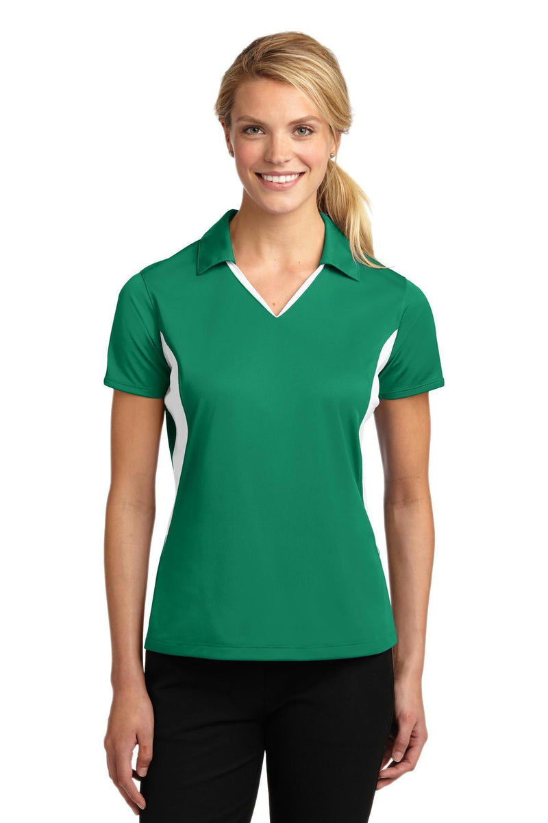 Sport-Tek Ladies Side Blocked Micropique Sport-Wick Polo. LST655-Polos/knits-Kelly Green/White-4XL-JadeMoghul Inc.