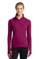 Sport-Tek Ladies Sport-Wick Stretch 1/2-Zip Pullover. LST850-Sweatshirts/fleece-True Royal-L-JadeMoghul Inc.