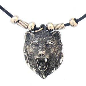 Sports Accessories - Bear Head Adjustable Cord Necklace-Jewelry & Accessories,Necklaces,Adjustable Cord Necklaces-JadeMoghul Inc.