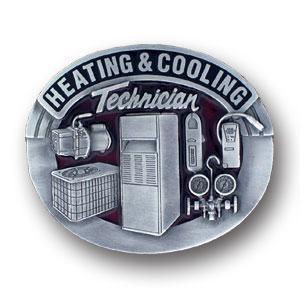 Sports Accessories - Heating & Cooling Technician Enameled Belt Buckle-Jewelry & Accessories,Buckles,Enameled Buckles,-JadeMoghul Inc.