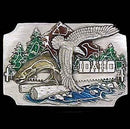 Sports Accessories - Idaho Eagle and Mountain Enameled Belt Buckle-Jewelry & Accessories,Buckles,Enameled Buckles,-JadeMoghul Inc.