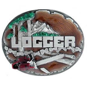 Sports Accessories - Logger 3D Enameled Belt Buckle-Jewelry & Accessories,Buckles,Enameled Buckles,-JadeMoghul Inc.