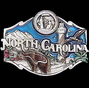 Sports Accessories - North Carolina Enameled Belt Buckle-Jewelry & Accessories,Buckles,Enameled Buckles,-JadeMoghul Inc.