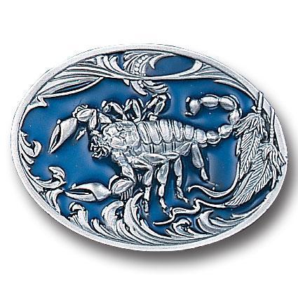 Sports Accessories - Scorpion w/leaves Enameled Belt Buckle-Jewelry & Accessories,Buckles,Enameled Buckles,-JadeMoghul Inc.