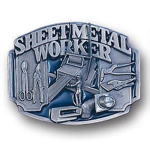 Sports Accessories - Sheet Metal Worker Enameled Belt Buckle-Jewelry & Accessories,Buckles,Enameled Buckles,-JadeMoghul Inc.