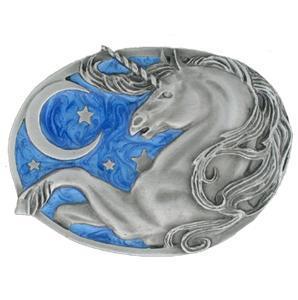 Sports Accessories - Unicorn Moon/Stars Enameled Belt Buckle-Jewelry & Accessories,Buckles,Enameled Buckles,-JadeMoghul Inc.