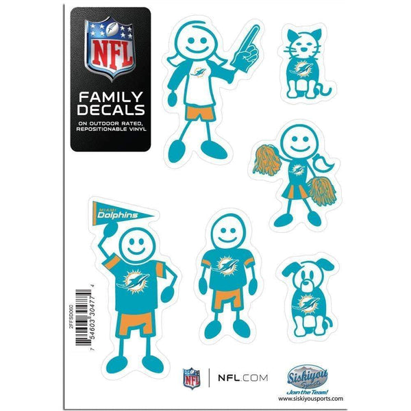 Sports Automotive Accessories NFL - Miami Dolphins Family Decal Set Small JM Sports-7