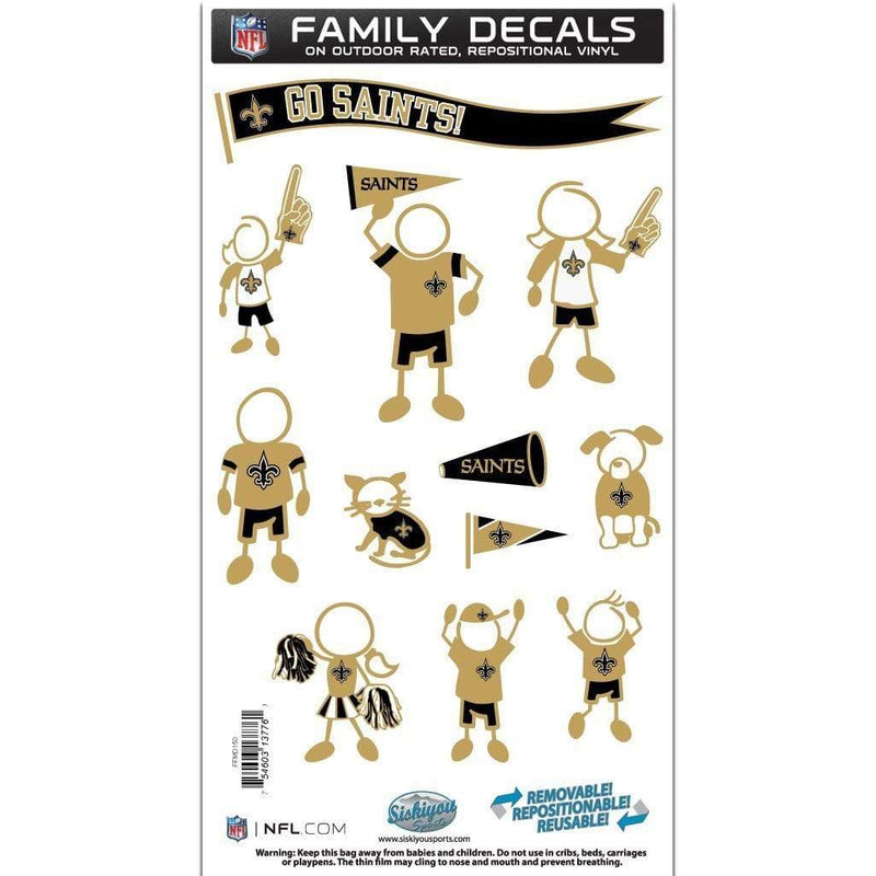 Sports Automotive Accessories NFL - New Orleans Saints Family Decal Set Medium JM Sports-7