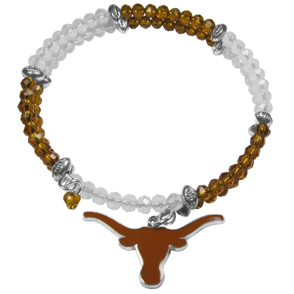 NCAA - Texas Longhorns Crystal Memory Wire Bracelet