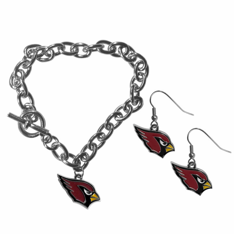 Sports Jewelry & Accessories NFL - Arizona Cardinals Chain Bracelet and Dangle Earring Set JM Sports-7