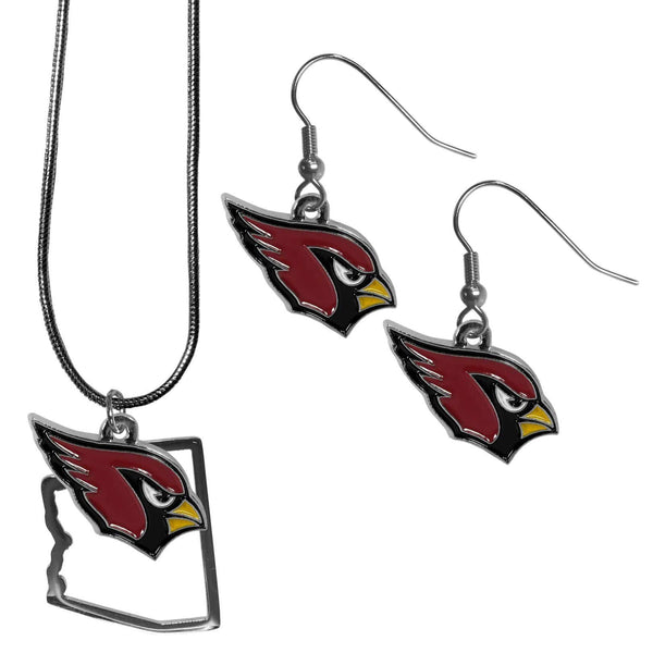 Sports Jewelry & Accessories NFL - Arizona Cardinals Dangle Earrings and State Necklace Set JM Sports-7