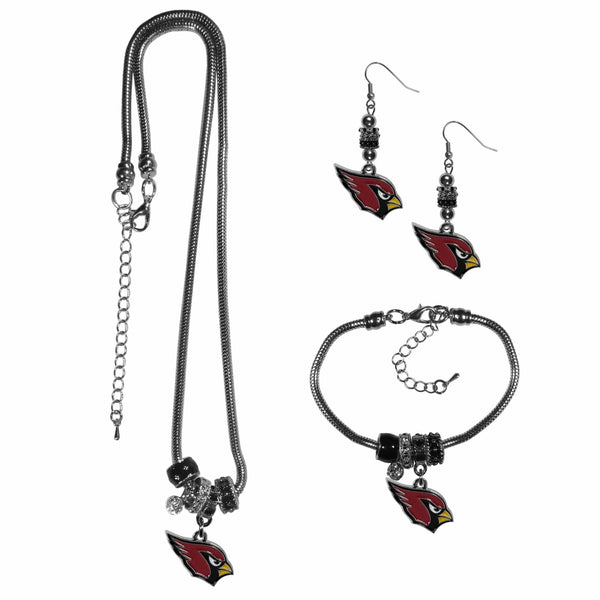 Sports Jewelry & Accessories NFL - Arizona Cardinals Euro Bead Jewelry 3 piece Set JM Sports-7