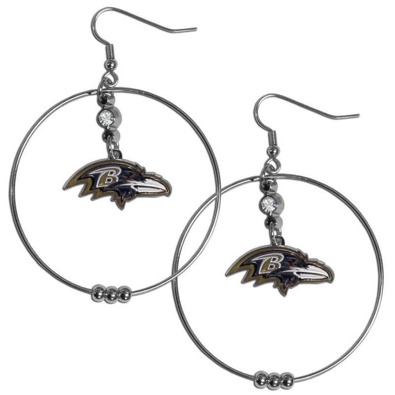 Sports Jewelry & Accessories NFL - Baltimore Ravens 2 Inch Hoop Earrings JM Sports-7