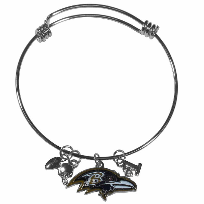 Sports Jewelry & Accessories NFL - Baltimore Ravens Charm Bangle Bracelet JM Sports-7