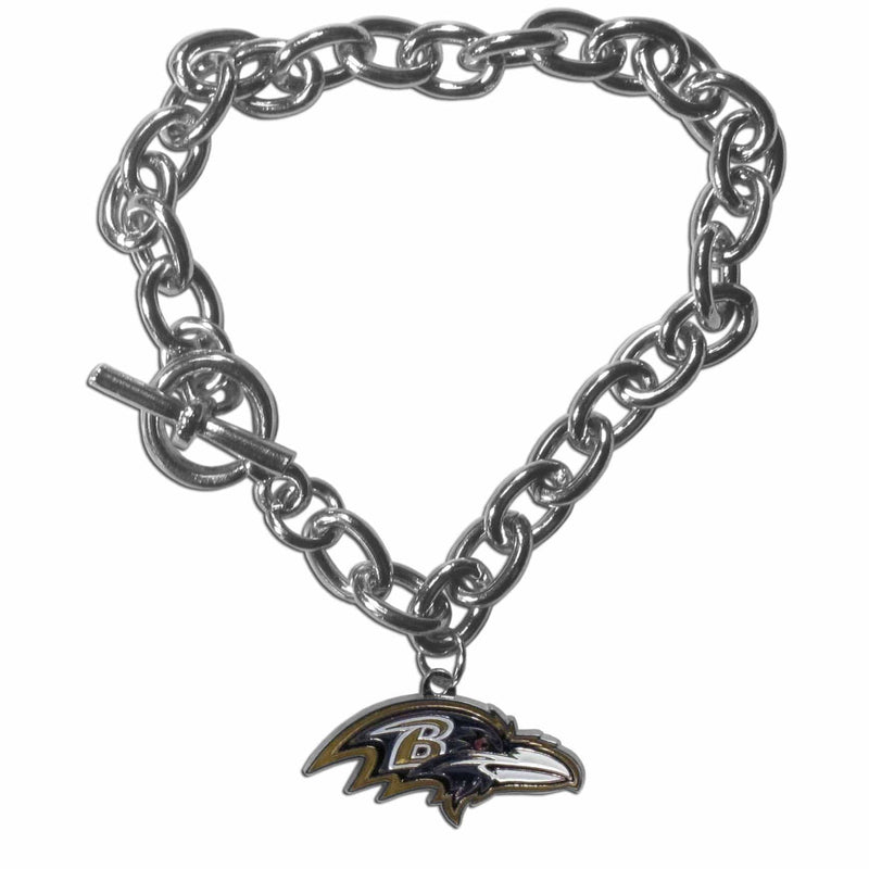Sports Jewelry & Accessories NFL - Baltimore Ravens Charm Chain Bracelet JM Sports-7