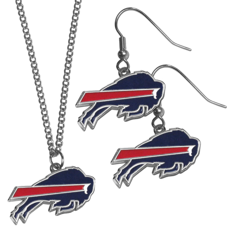 Sports Jewelry & Accessories NFL - Buffalo Bills Dangle Earrings and Chain Necklace Set JM Sports-7