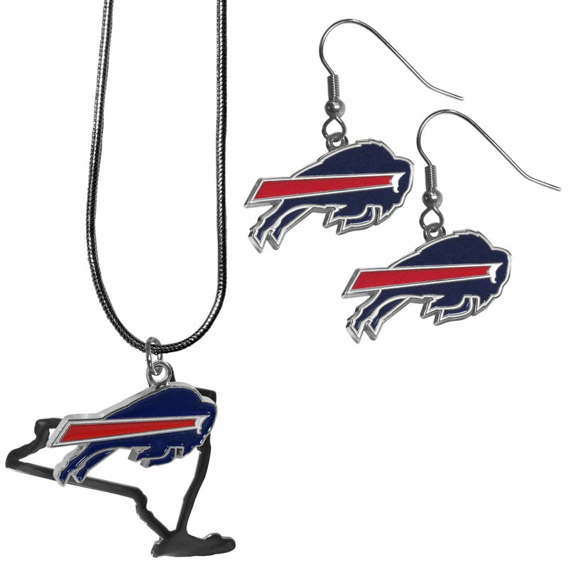 Sports Jewelry & Accessories NFL - Buffalo Bills Dangle Earrings and State Necklace Set JM Sports-7