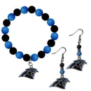 Sports Jewelry & Accessories NFL - Carolina Panthers Fan Bead Earrings and Bracelet Set JM Sports-7