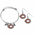 Sports Jewelry & Accessories NFL - Chicago Bears Dangle Earrings and Charm Bangle Bracelet Set JM Sports-7