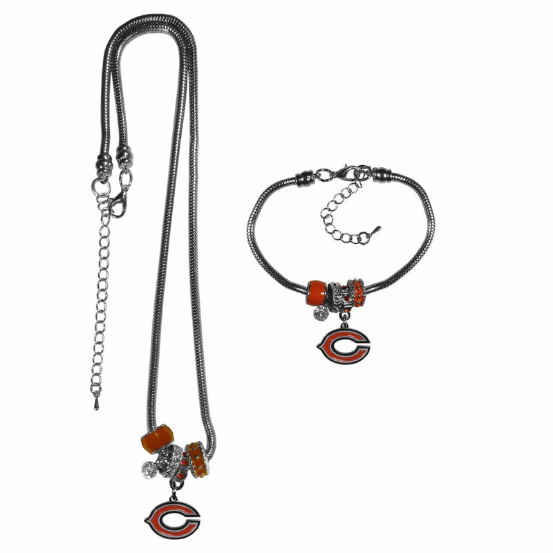 Sports Jewelry & Accessories NFL - Chicago Bears Euro Bead Necklace and Bracelet Set JM Sports-7