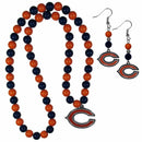 Sports Jewelry & Accessories NFL - Chicago Bears Fan Bead Earrings and Necklace Set JM Sports-7