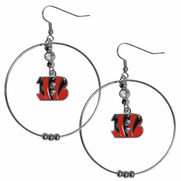 Sports Jewelry & Accessories NFL - Cincinnati Bengals 2 Inch Hoop Earrings JM Sports-7