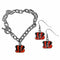 Sports Jewelry & Accessories NFL - Cincinnati Bengals Chain Bracelet and Dangle Earring Set JM Sports-7