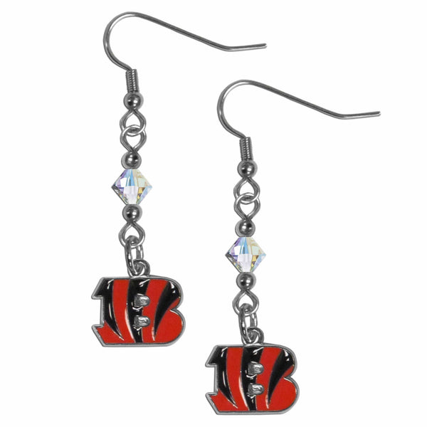 Sports Jewelry & Accessories NFL - Cincinnati Bengals Crystal Dangle Earrings JM Sports-7